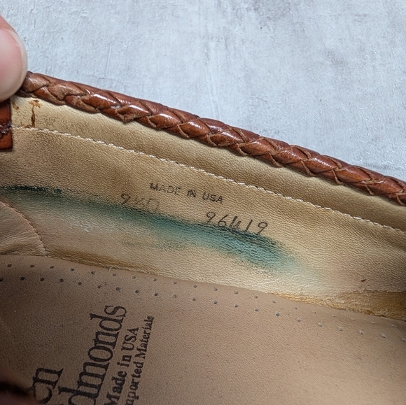 Allen Edmunds Maxfield Brown Moc Toe Tassel Mens Loafer Shoe Size 9.5 D - Picture 10 of 13